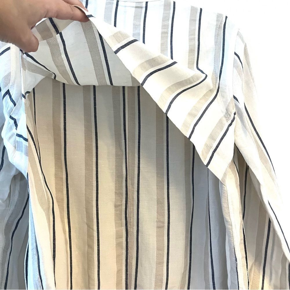 Rails Rowen Linen Cropped Jacket In Cocoa Stripe … - image 8